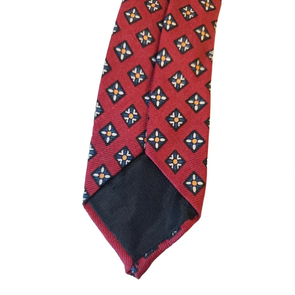 Ferrell Reed Schupp‎ & Snyder Geometric Hand Sewn Silk Mens Necktie Red England